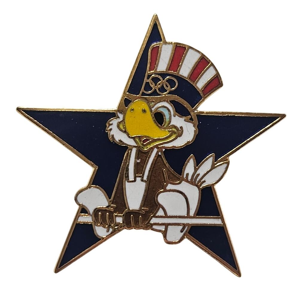 1984 Las Angeles Olympic Game Pin Eagle Gymnastics